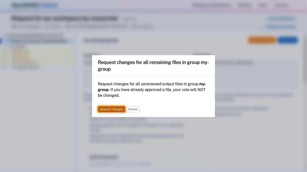 Request changes on group confirmation