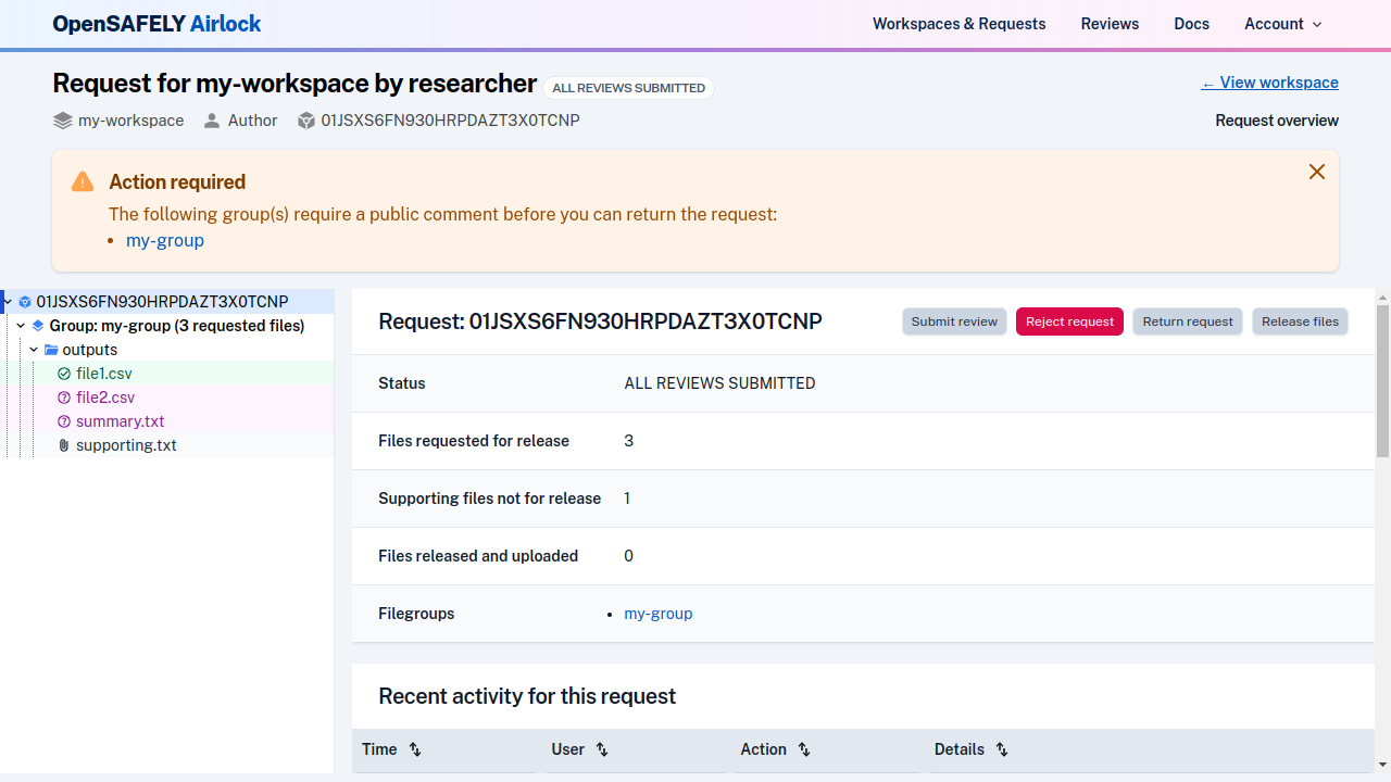 Public comments required before returning request